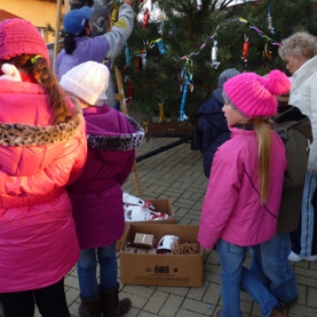 Fenyődíszítés a kaposszekcsői Közösségi Háznál 